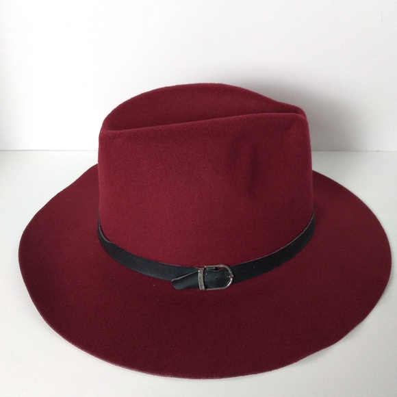 Women's Burgundy Floppy Brim Fedora Hat NWT - Picture 3 of 10